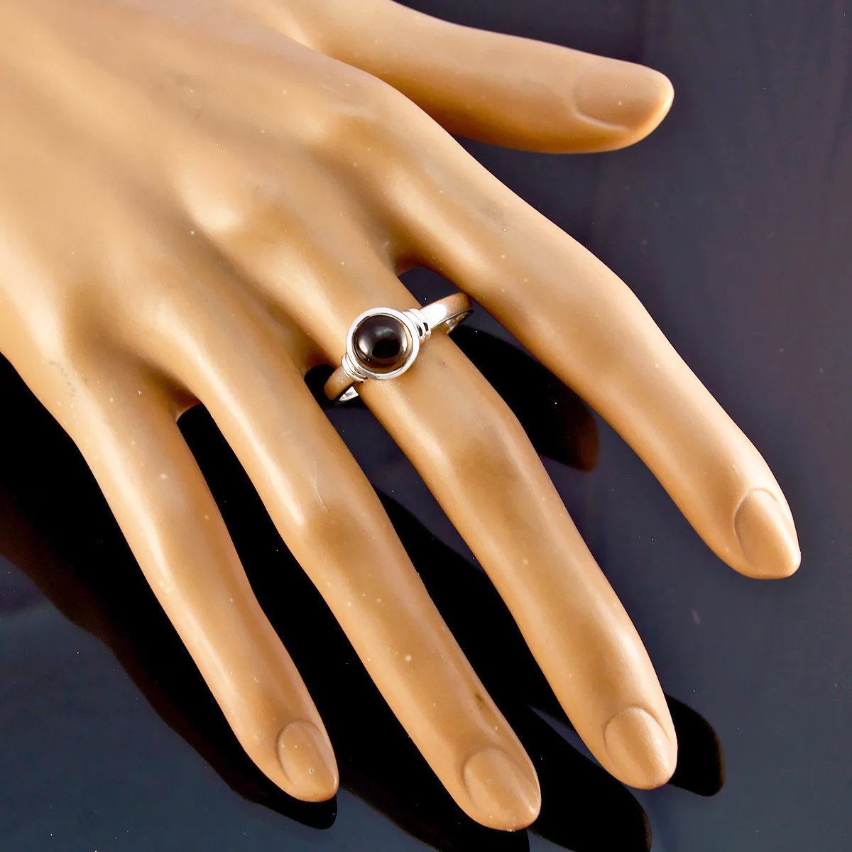 smoky quartz Solitaire African 92.5 Silver Brown Gemstone Featherlight Feminine Ring Jewelry - Image 2