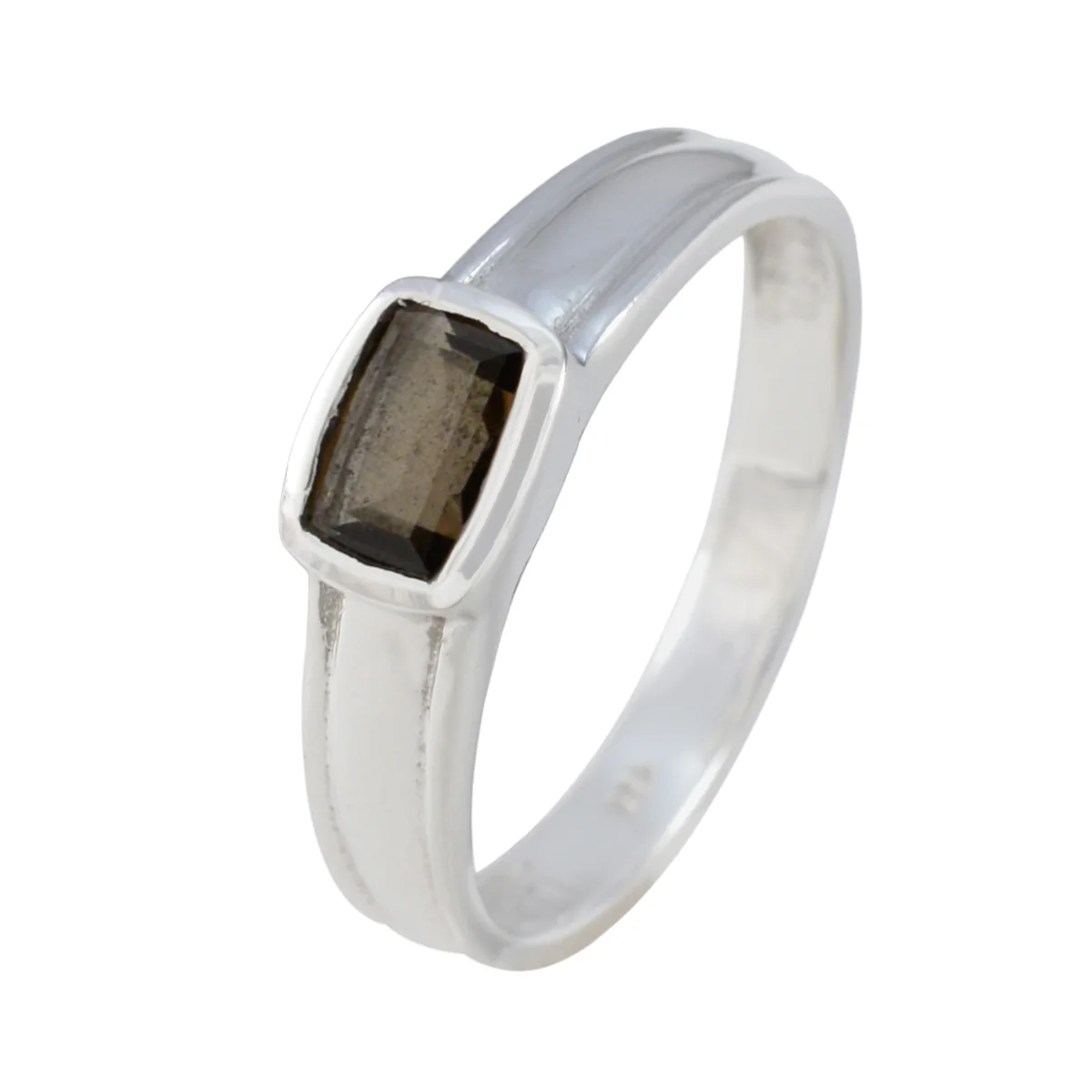 Smoky Quartz Solitaire African 92.5 Silver Brown Gemstones Slim Glamorous Ring Jewellery - Image 2