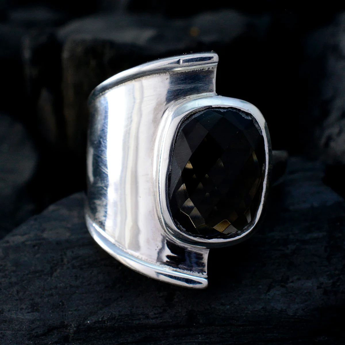 smoky quartz Solitaire African 925 Silver Brown Gemstones Versatile Armor Ring Jewellery - Image 4
