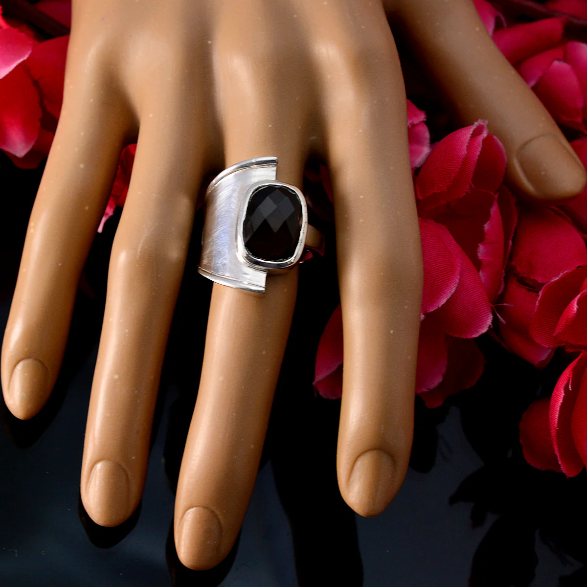smoky quartz Solitaire African 925 Silver Brown Gemstones Versatile Armor Ring Jewellery - Image 5