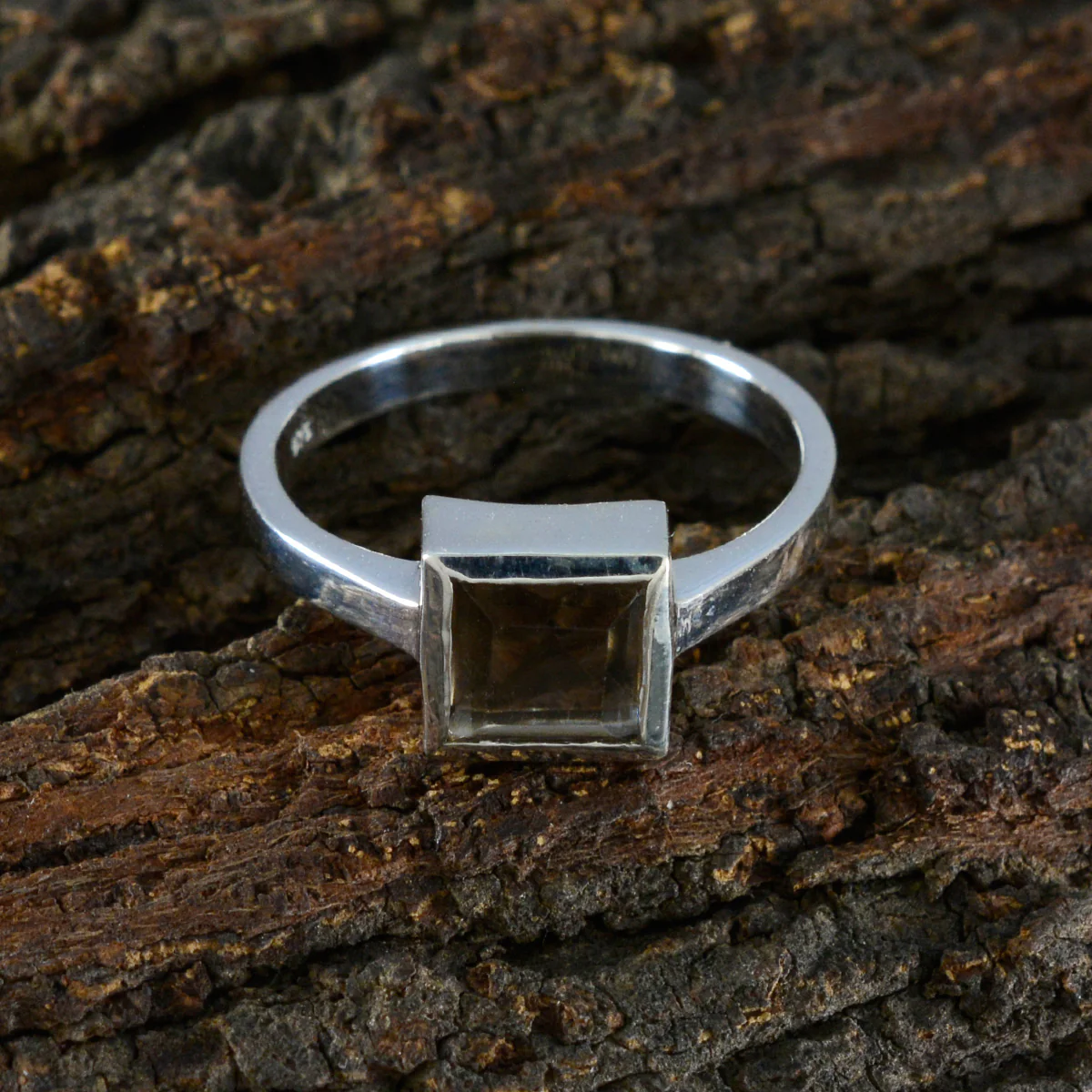 Smoky Quartz Solitaire African 925 Sterling Silver Brown Gemstones Featherlight Sophisticated Ring Jewellery - Image 3