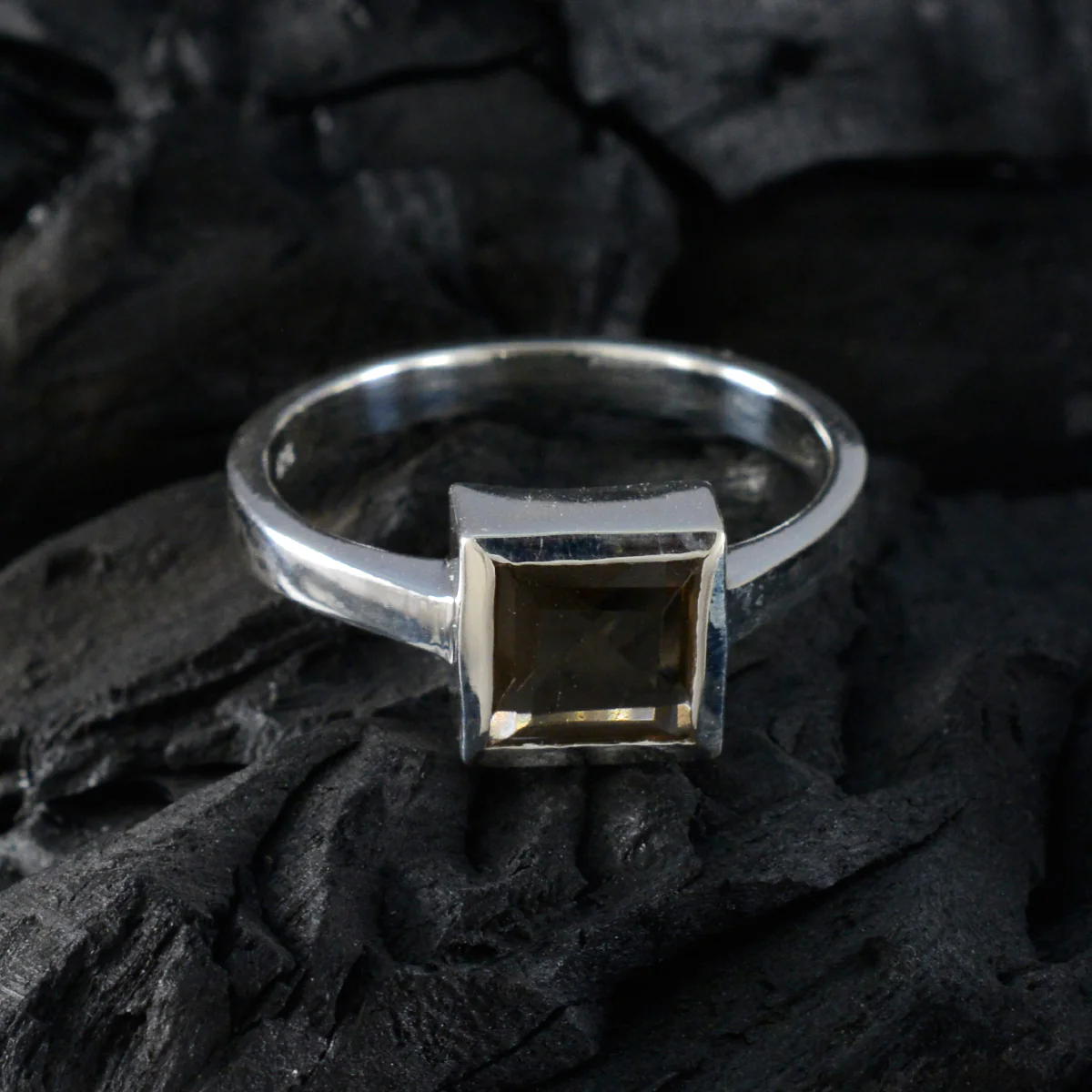 Smoky Quartz Solitaire African 925 Sterling Silver Brown Gemstones Featherlight Sophisticated Ring Jewellery - Image 4