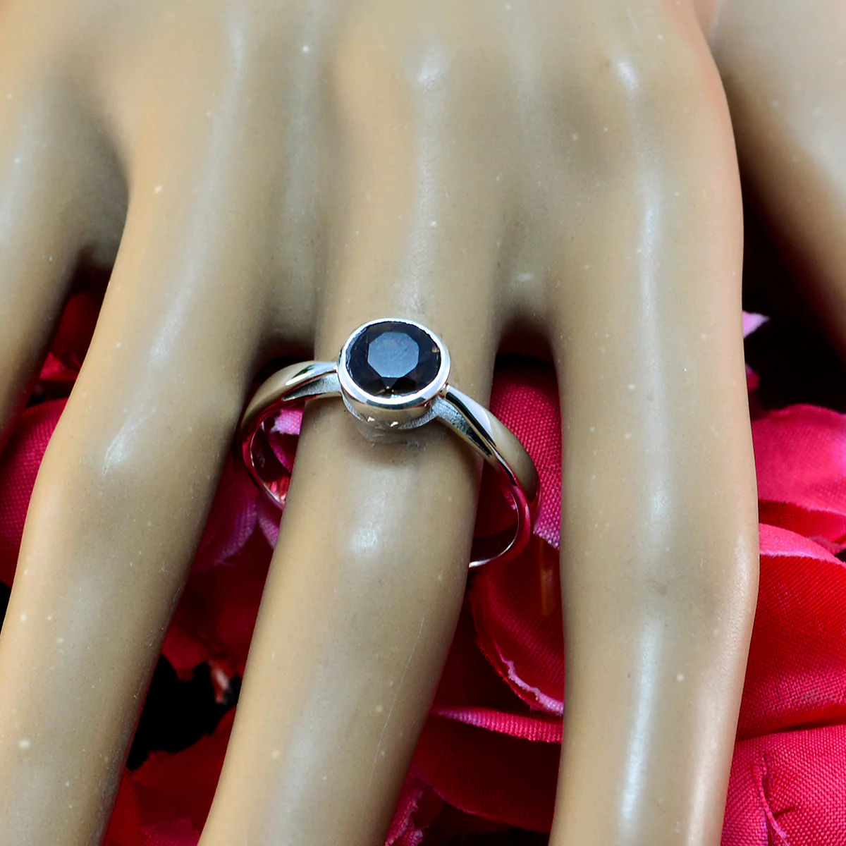 smoky quartz Solitaire American 925 Sterling Silver Brown Gemstone Whisper-thin Sophisticated Ring Jewellery - Image 3