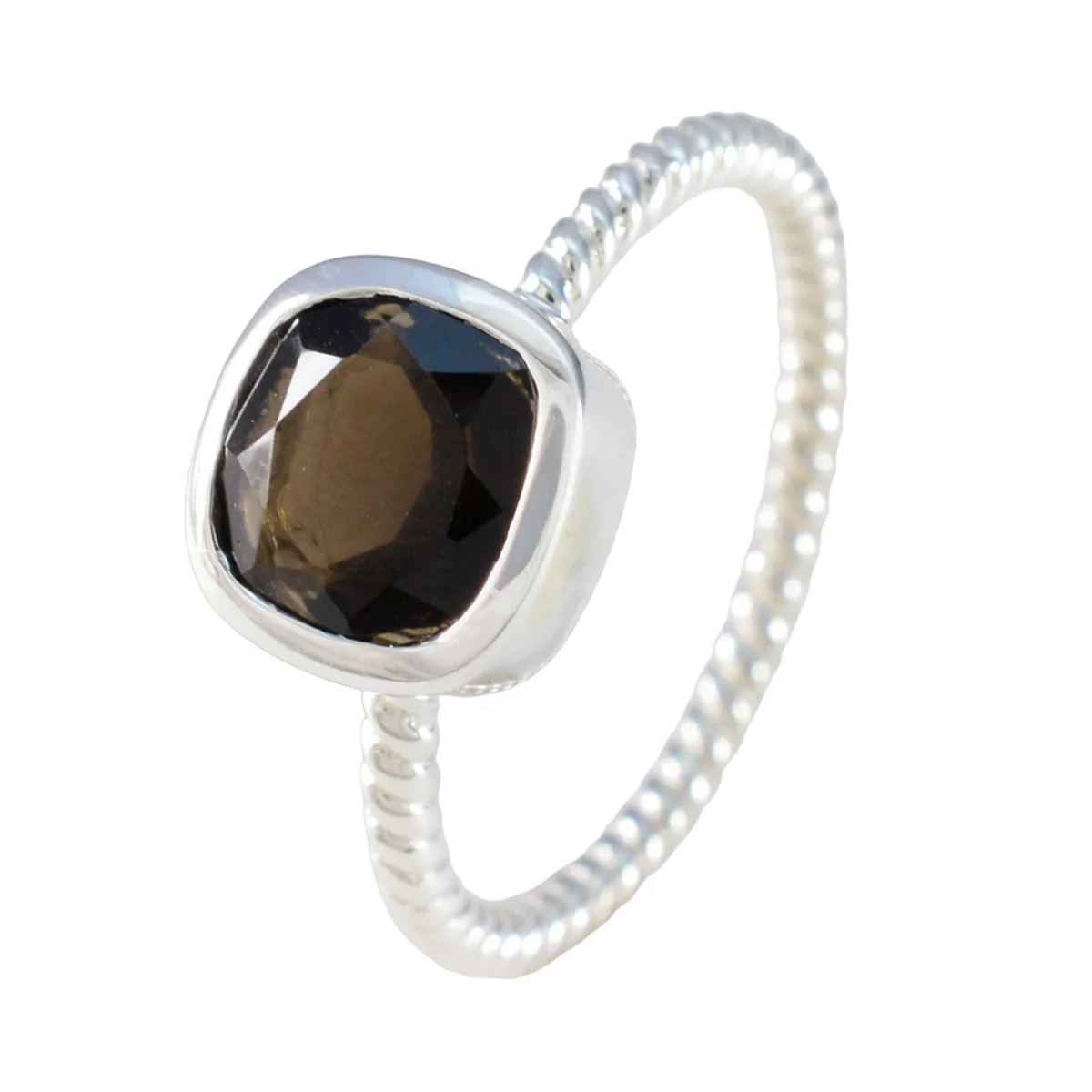 Smoky Quartz Solitaire American Silver Brown Gemstones Dainty Artisan Ring Jewellery - Image 2