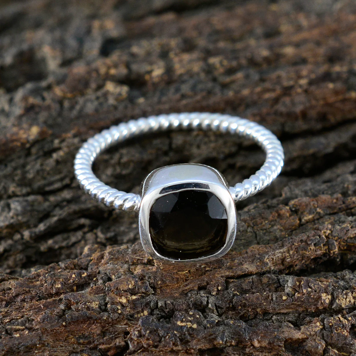 Smoky Quartz Solitaire American Silver Brown Gemstones Dainty Artisan Ring Jewellery - Image 3