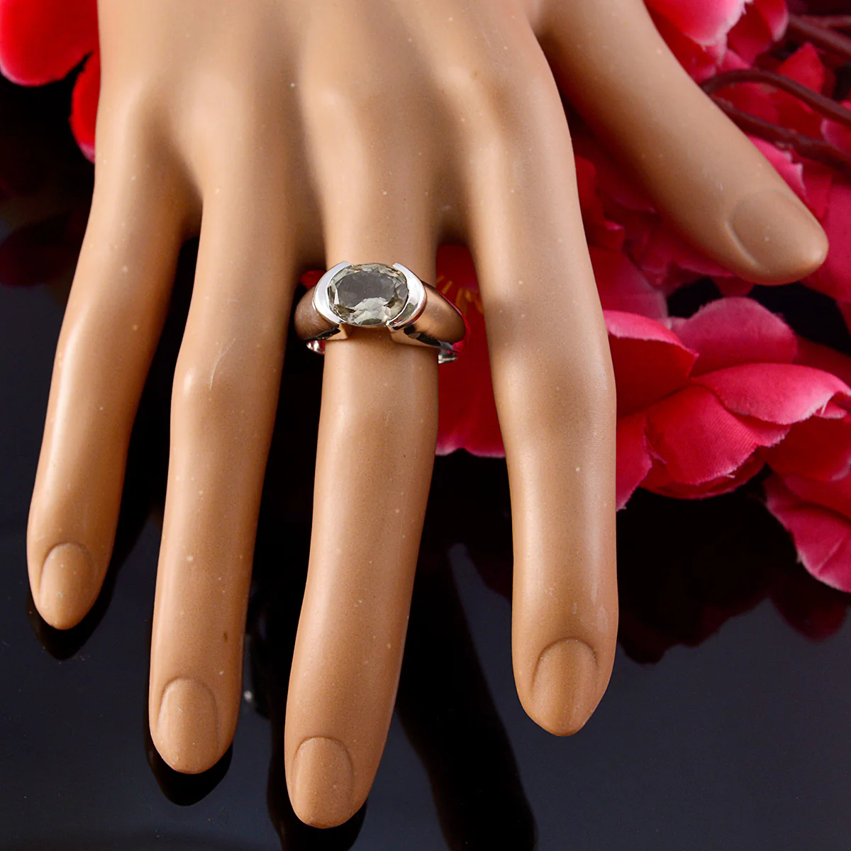smoky quartz Solitaire Egyptian 925 Silver Brown Gemstone Eye-catching Love Ring Jewellery - Image 5