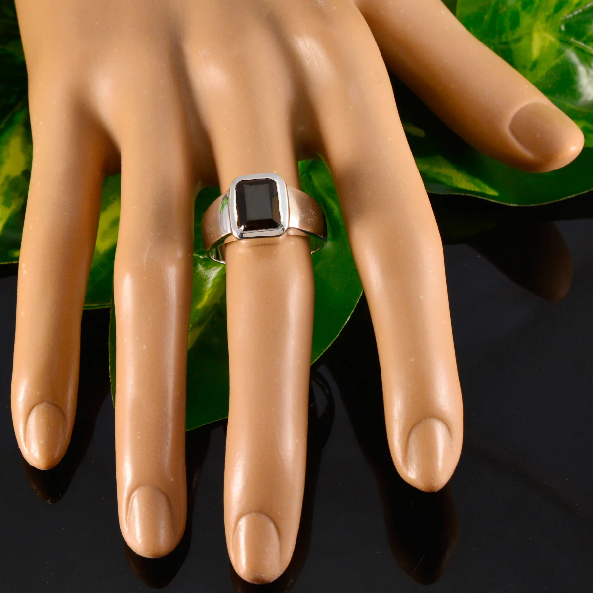 smoky quartz Solitaire German 92.5 Silver Brown Gemstone Mid-weight Signet Ring Jewellery - Image 6