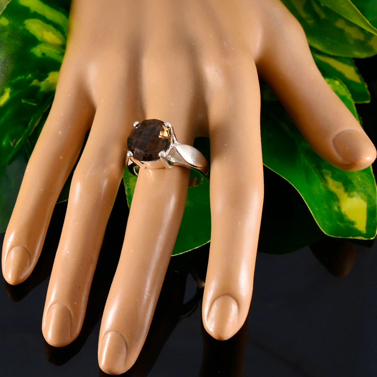 smoky quartz Solitaire Indian 925 Silver Brown Gemstone Essential Fairytale Ring Jewellery - Image 5