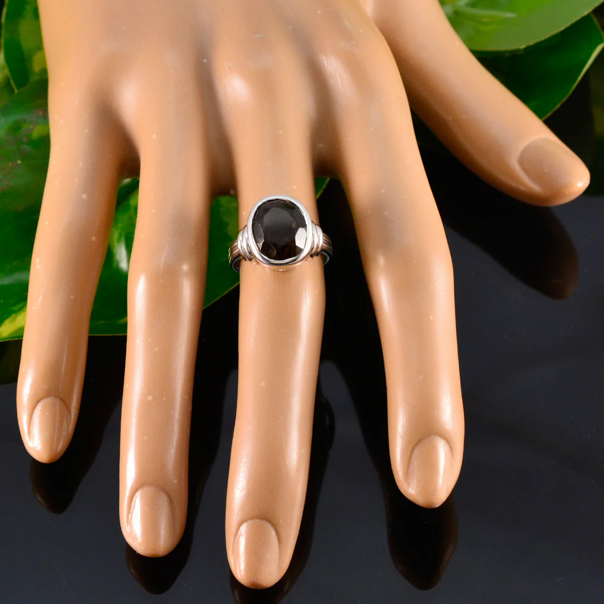Smoky Quartz Solitaire Indian 925 Sterling Silver Brown Gemstone Minimal Traditional Ring Jewelry - Image 5