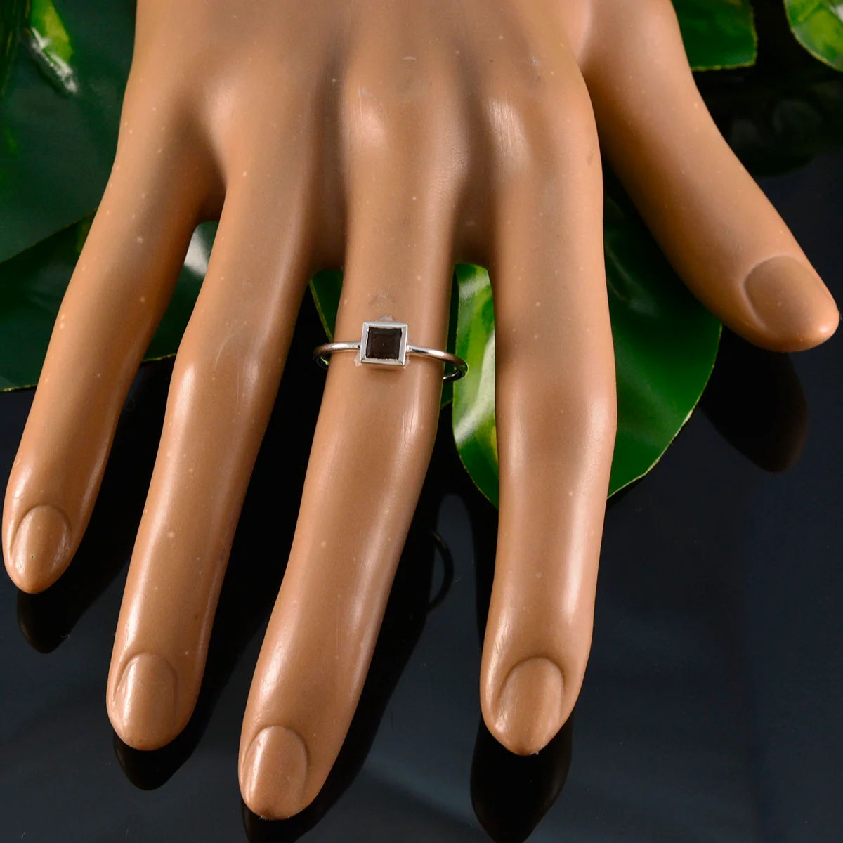 Smoky Quartz Solitaire Japanese 925 Sterling Silver Brown Gems Elegant  Graceful Ring Jewelry - Image 5