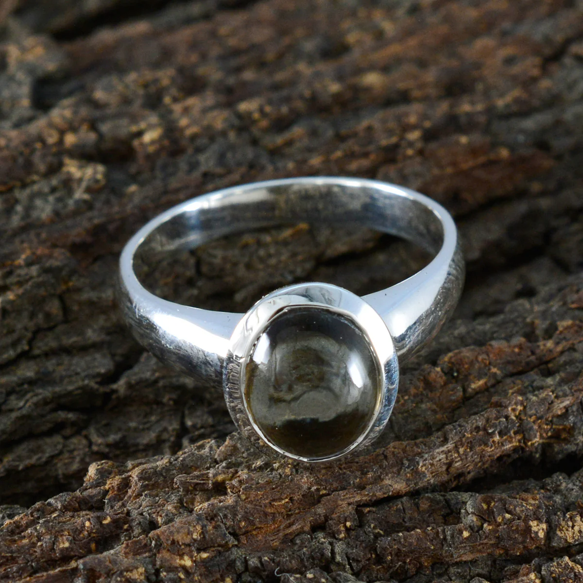 Smoky Quartz Solitaire Moroccan Sterling Silver Brown Gemstone Classic Luxurious Ring Jewellery - Image 3