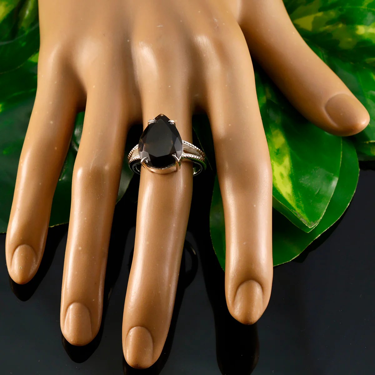 smoky quartz Solitaire Russian 925 Sterling Silver Brown Gems Versatile Sophisticated Ring Jewellery - Image 6