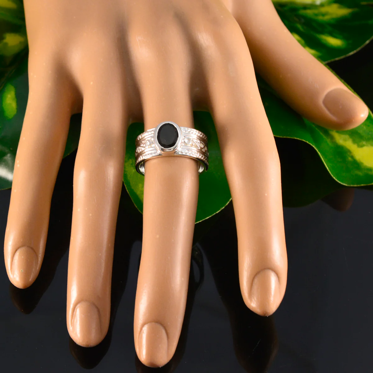 smoky quartz Solitaire Russian Silver Brown Gemstones Mid-weight Art Deco Ring Jewelry - Image 6