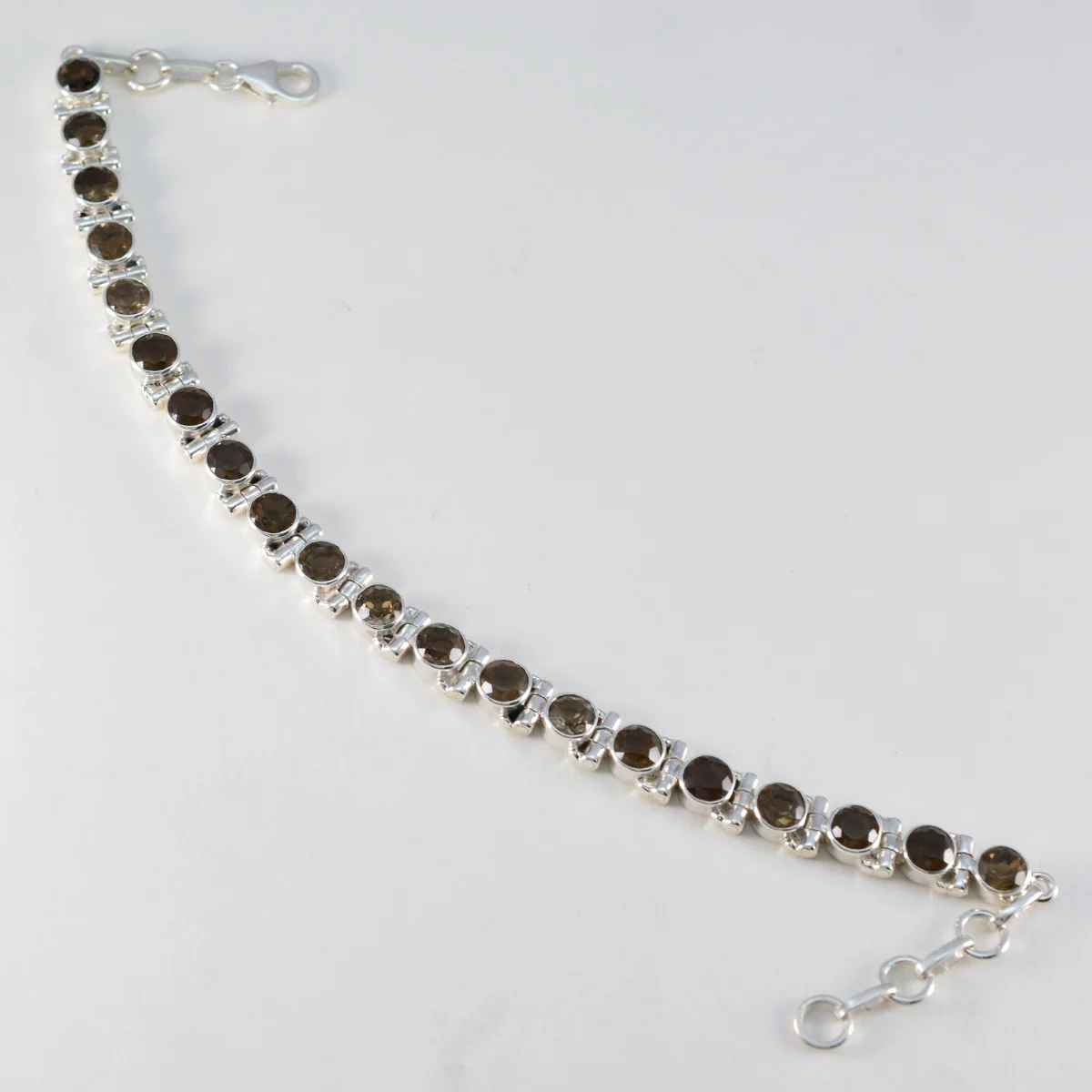 Smoky Quartz Winter Solstice Classic Brown Sterling Silver Tennis Bracelet - Image 3