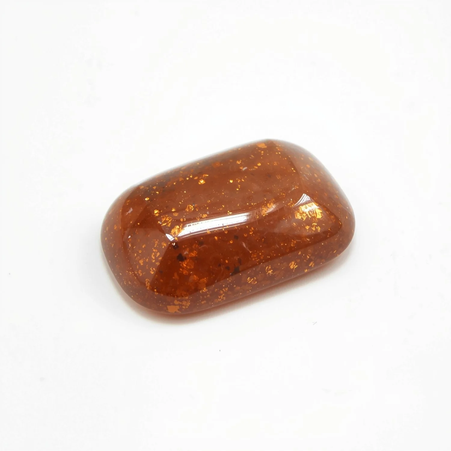 Sun Stone 1PC Small 7x9 MM Emerald Cabochon Blue Lustrous semi Precious Loose Gemstone - Image 2