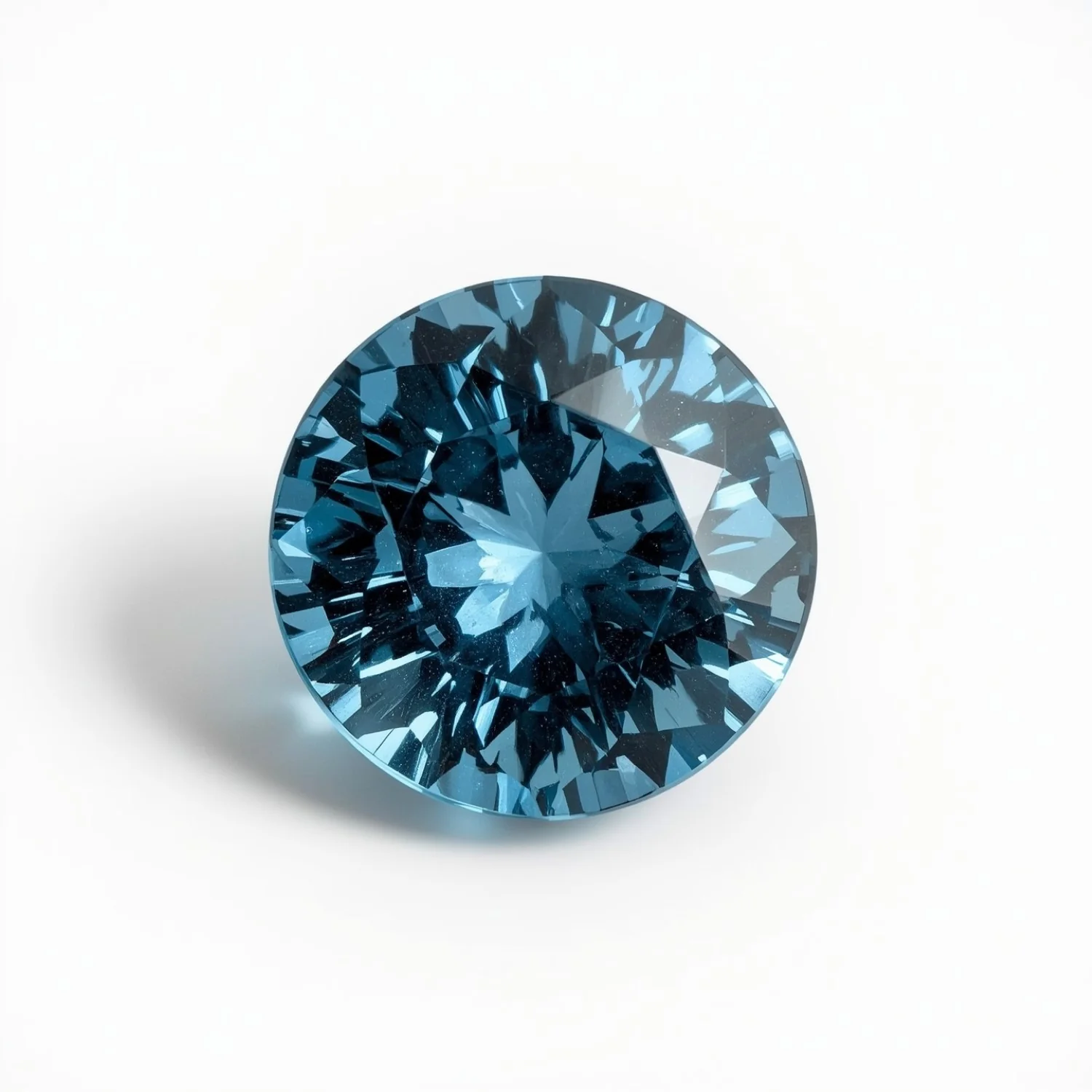 Swiss Blue Topaz 1PC Small 8x8 MM Round Faceted Blue Luster Semi Precious Loose Gemstones