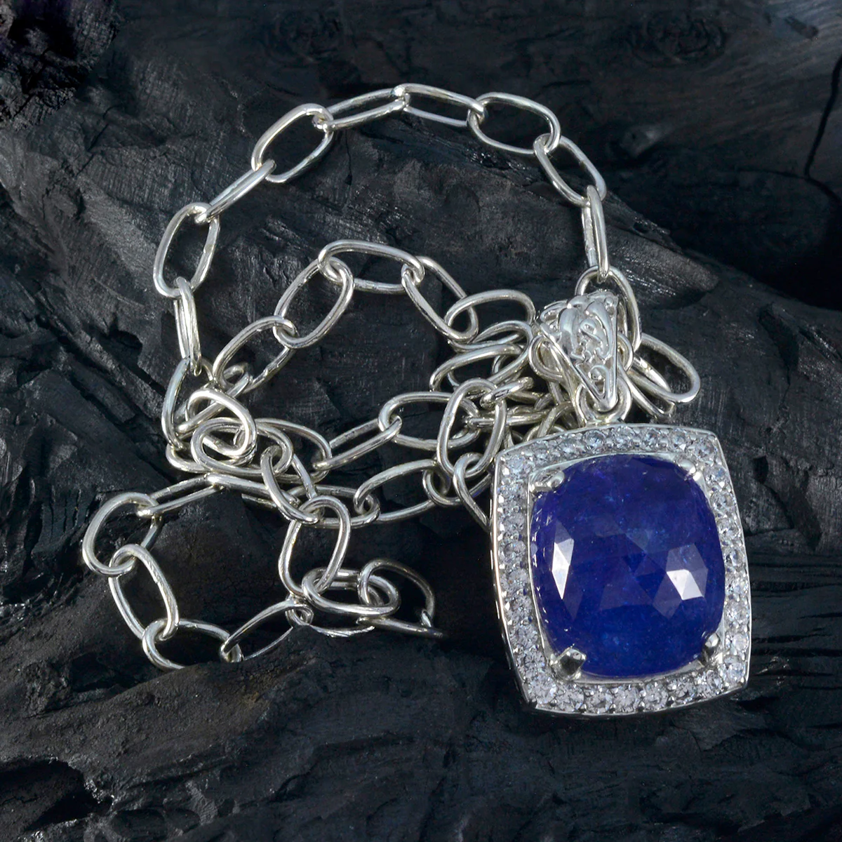 Tanzanite Chunky Turkish 925 Silver multiple Aria Artisan Blue Pendant Jewelry - Image 4