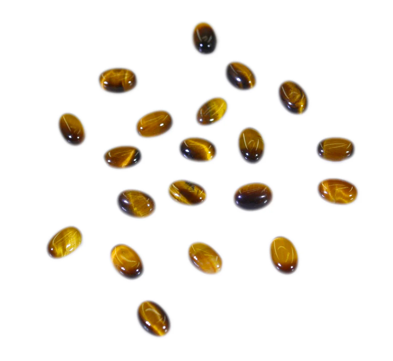 Tiger Eye 10PC Tiny 3x5 MM Oval Cabochon Brown Polished semi Precious Precious Gemstone - Image 2