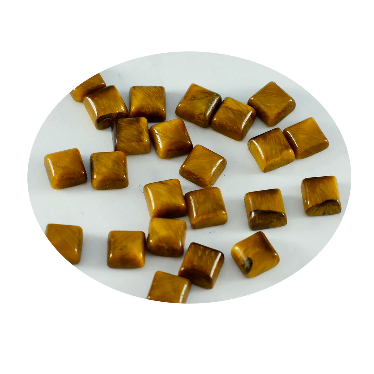 Tiger Eye 10PC Tiny 4x4 MM Square Cabochon Brown Shine semi Precious Precious Gemstone - Image 2