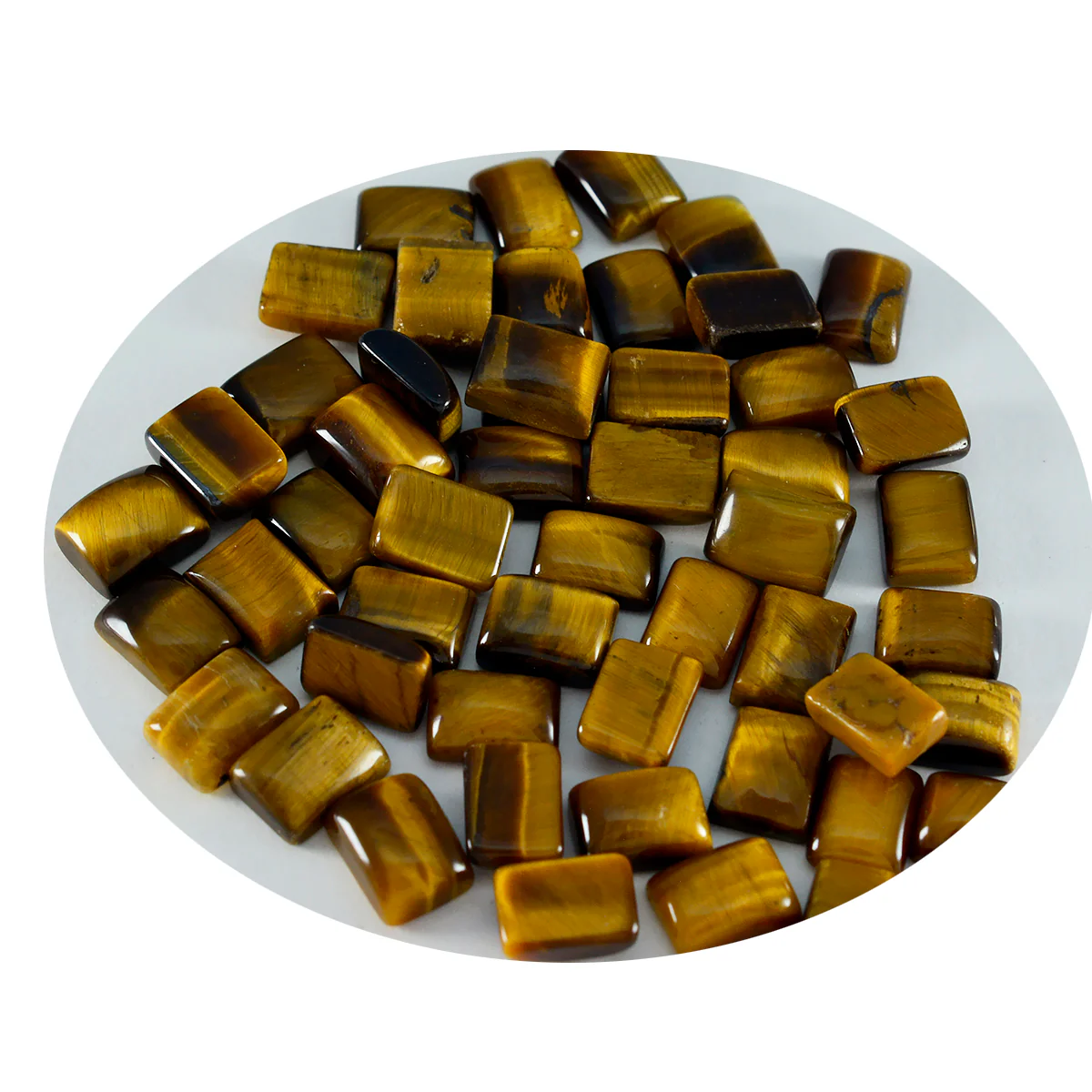 Tiger Eye 10PC Tiny 4x6 MM Emerald Cabochon Brown Pure semi Precious Loose Gemstones - Image 2