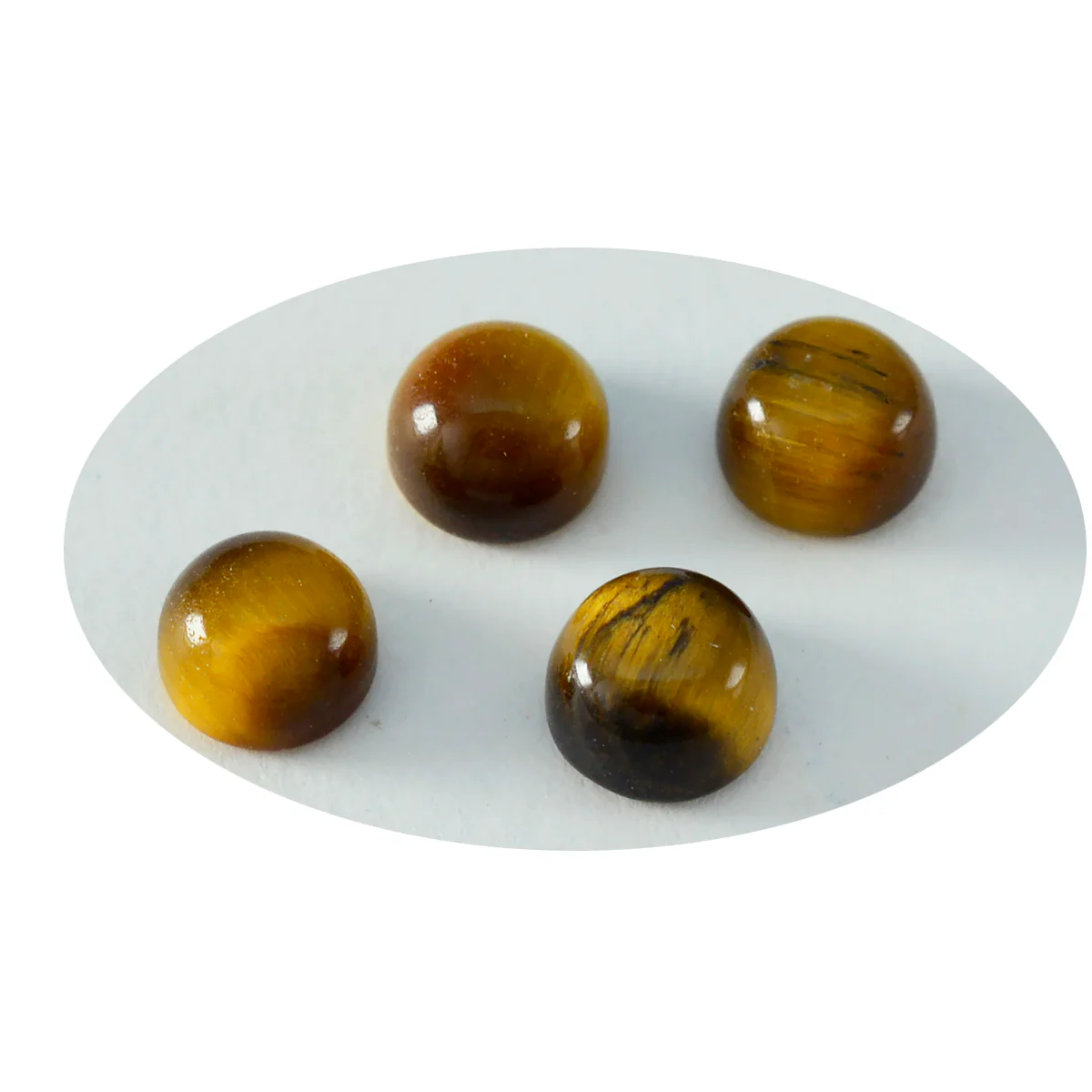 Tiger Eye 10PC Tiny 5x5 MM Round Cabochon Brown Genuine semi Precious Loose Gems - Image 2