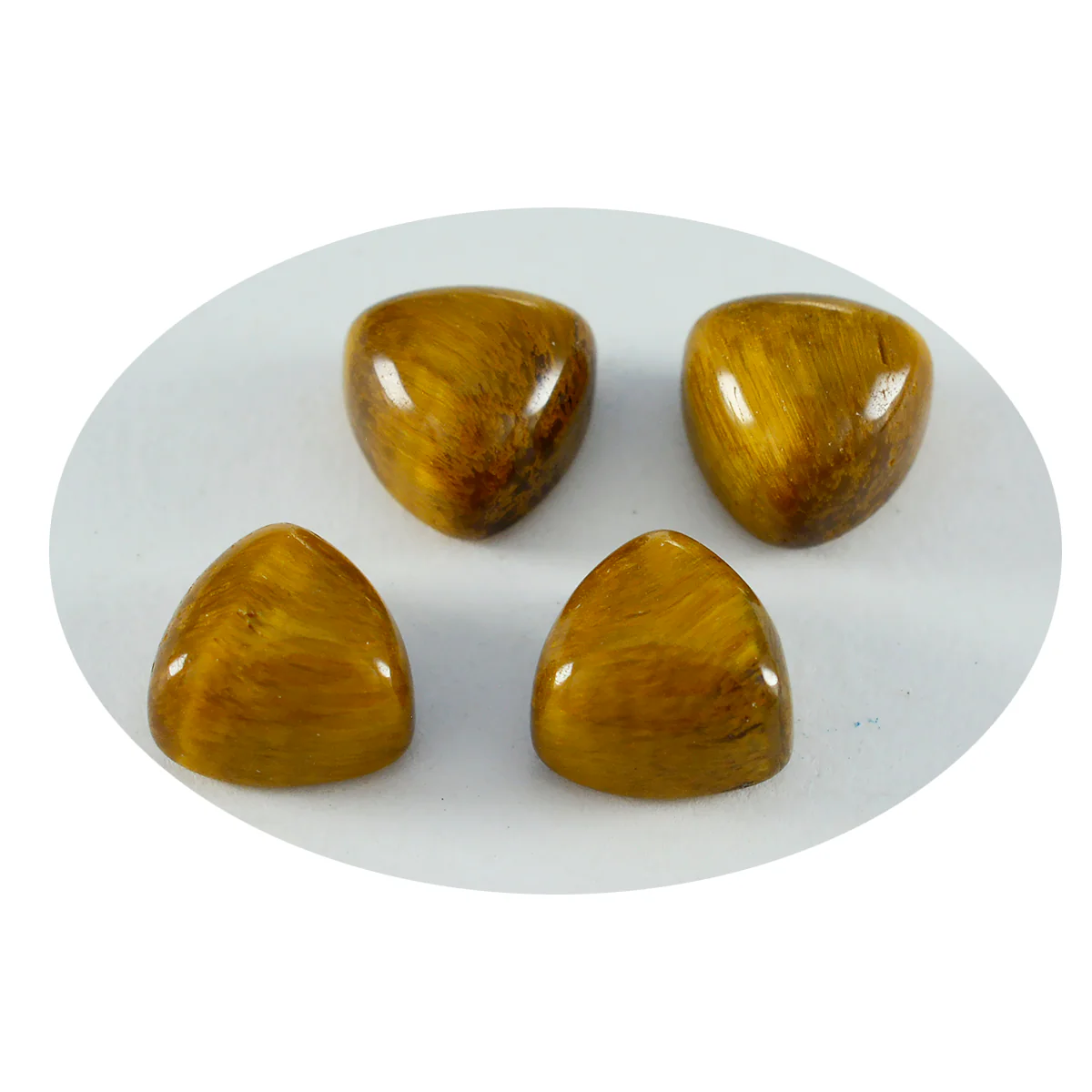 Tiger Eye 1PC Large 10x10 MM Triangle Cabochon Brown Fine semi Precious Loose Gemstone - Image 2