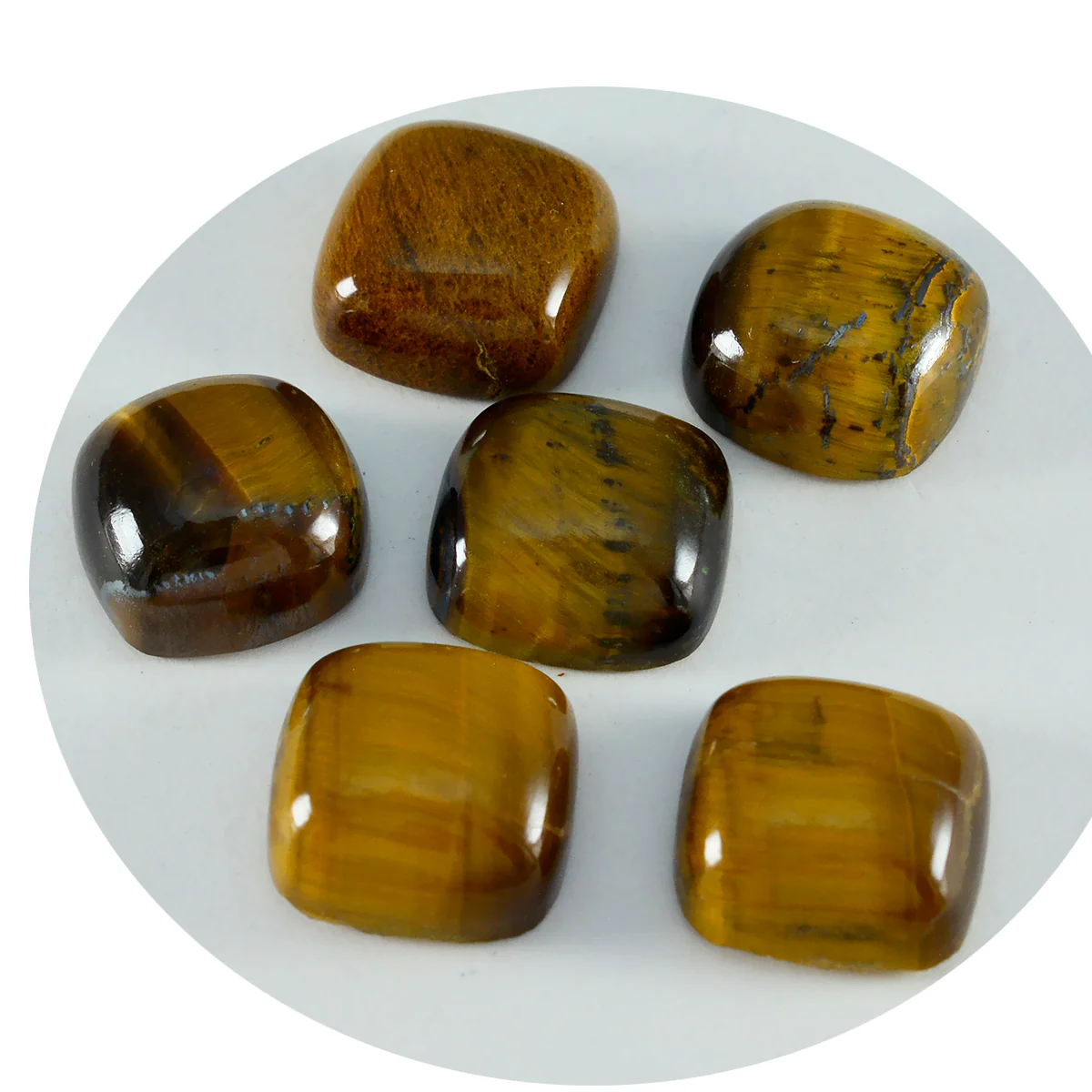 Tiger Eye 1PC Large 11x11 MM Cushion Cabochon Brown High-Quality semi Precious Loose Gems - Image 2