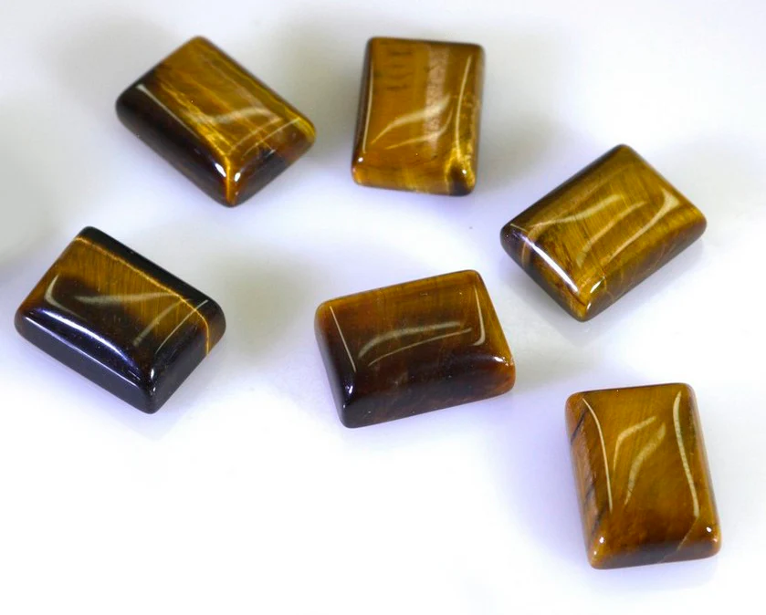Tiger Eye 1PC Medium 8x10 MM Emerald Cabochon Brown Luster semi Precious Loose Gemstones - Image 3