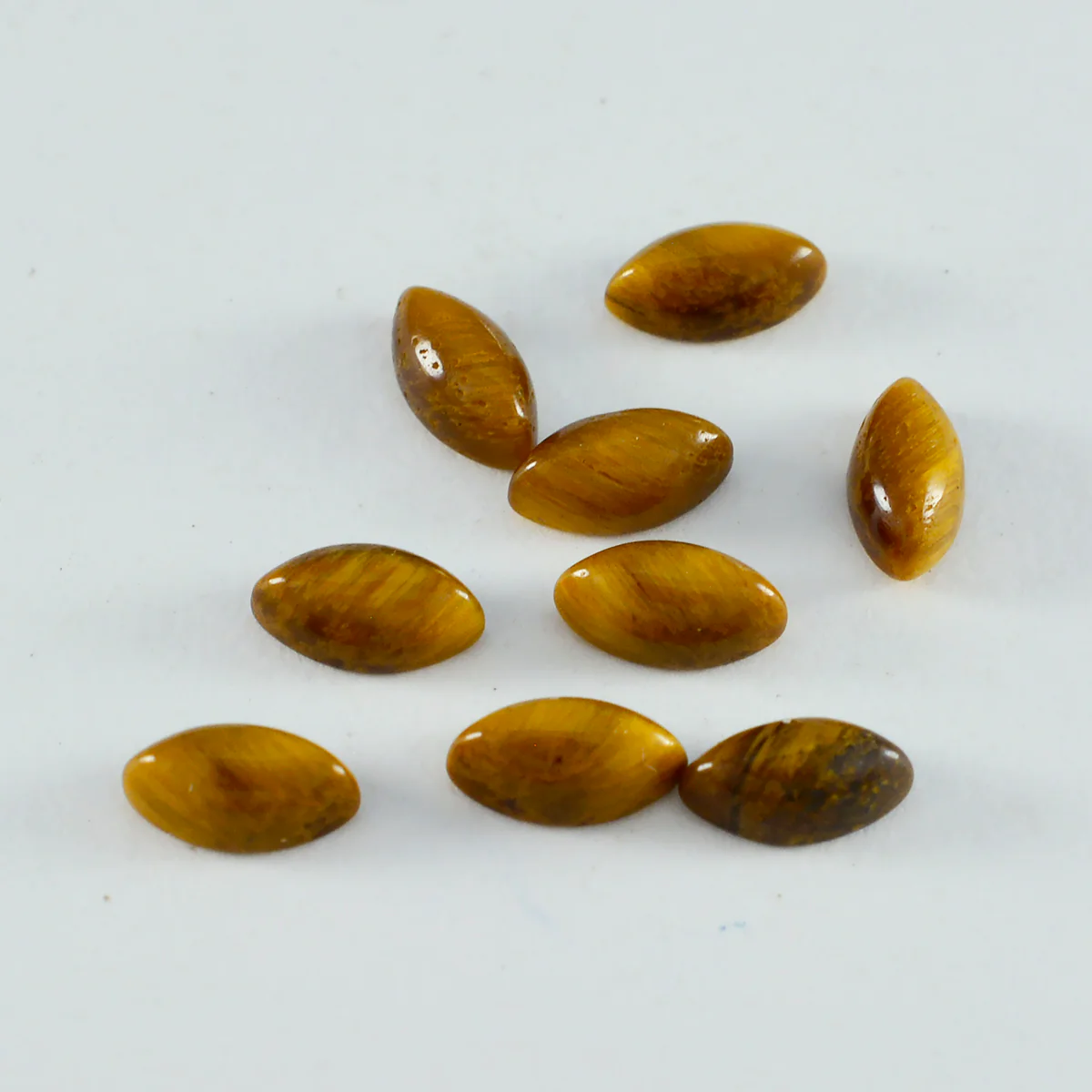 Tiger Eye 1PC Small 6x12 MM Marquise Cabochon Brown Fiery semi Precious Semi Precious Gemstone