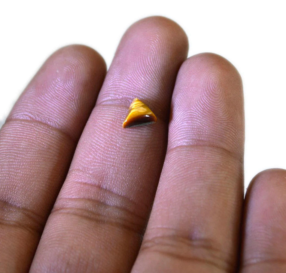 Tiger Eye 1PC Small 8x8 MM Triangle Cabochon Brown Lustrous semi Precious Gems - Image 3