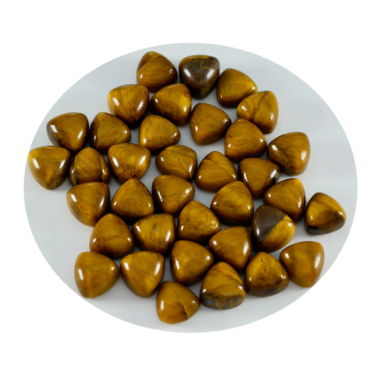 Tiger Eye 1PC Tiny 6x6 MM Triangle Cabochon Brown Splendid semi Precious Semi Precious Gemstone - Image 2