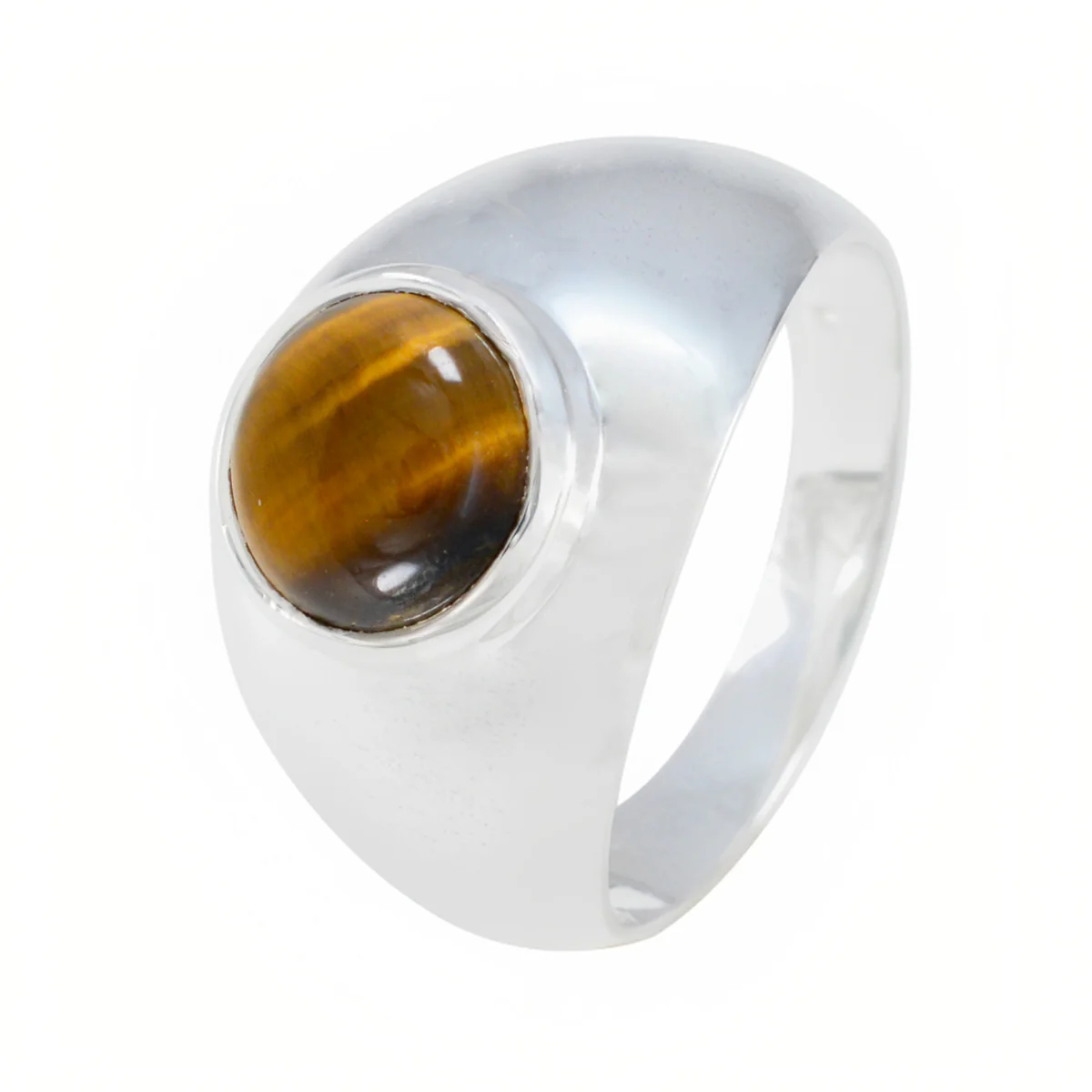 Tiger Eye Solitaire African 925 Sterling Silver Brown Gems Eye-catching Modern Ring Jewelry - Image 2