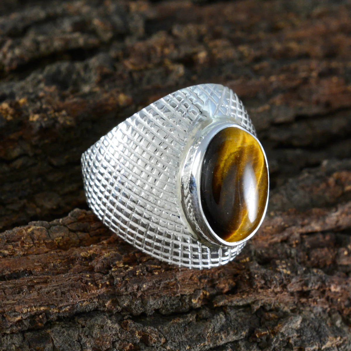Tiger Eye Solitaire Indian 925 Sterling Silver Brown Gems Versatile engravings Ring Jewelry - Image 3