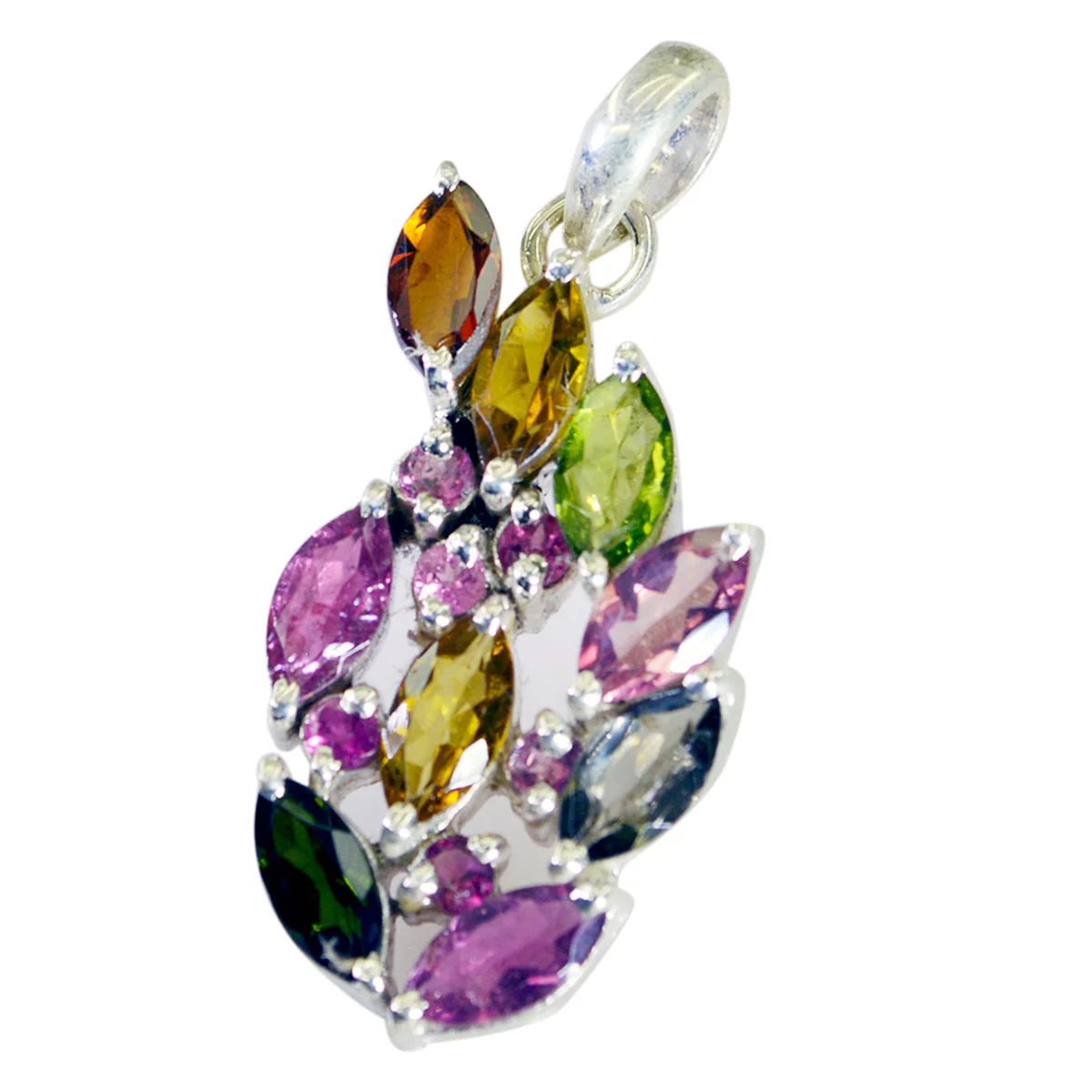 Tourmaline Classic American 925 Silver multiple Paula Eternity multicolor Pendant Jewelry - Image 3