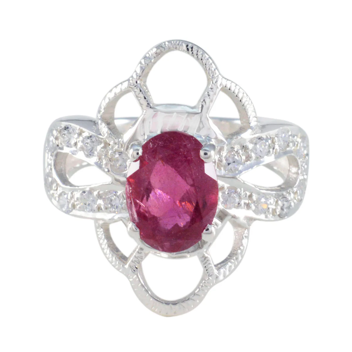 Tourmaline Halo African 925 Sterling Silver multicolor Gems Mid-weight Boho Ring Jewelry