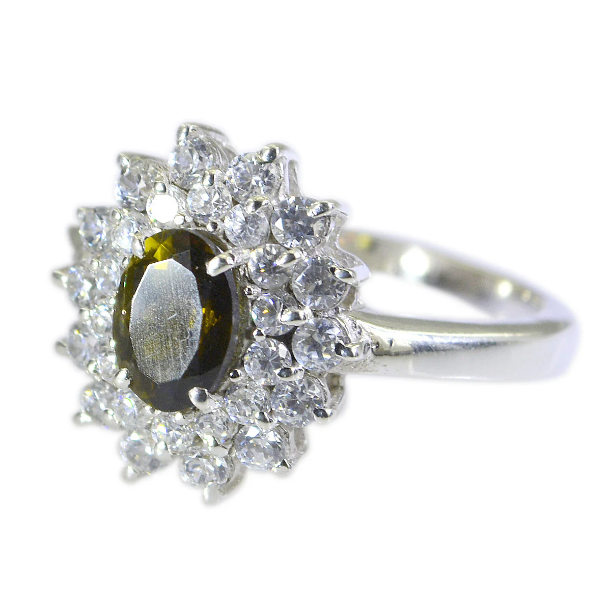 Tourmaline Halo Egyptian 925 Silver multicolor Gemstone Slim Romantic Ring Jewelry - Image 2