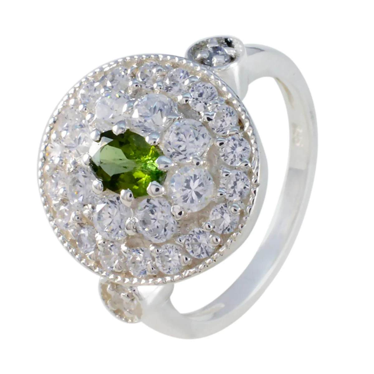 Tourmaline Halo Egyptian Silver multicolor Gemstones Classic Modern Ring Jewellery - Image 2