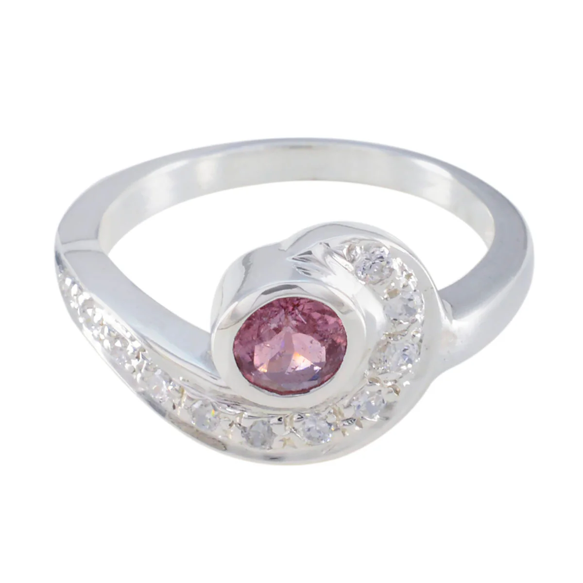Tourmaline Halo French Sterling Silver multicolor Gemstones Slim Boho Ring Jewelry