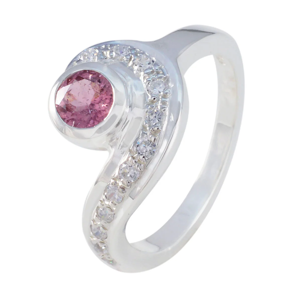 Tourmaline Halo French Sterling Silver multicolor Gemstones Slim Boho Ring Jewelry - Image 2