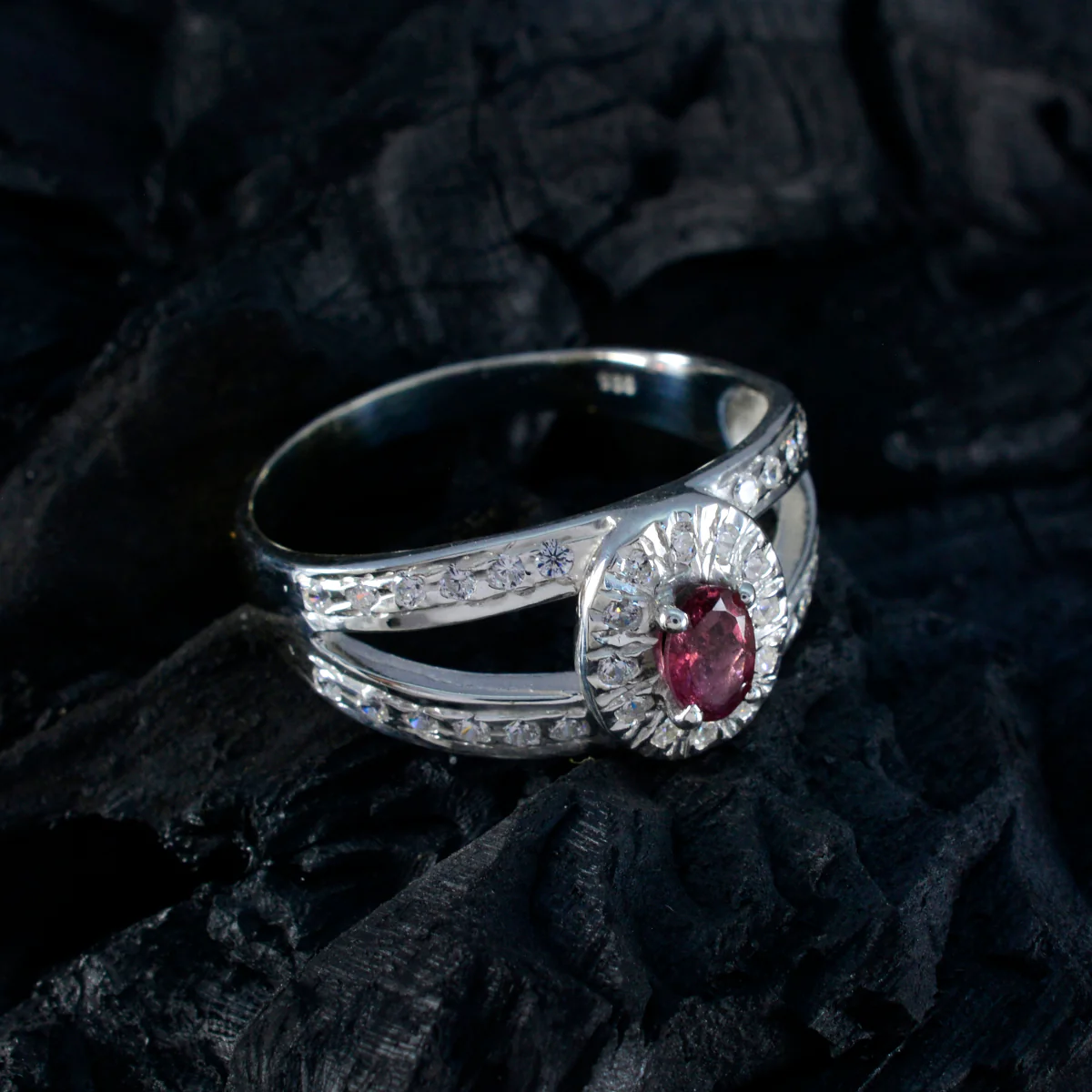 Tourmaline Halo Indian 925 Silver multicolor Gemstones Tiny Romantic Ring Jewelry - Image 4