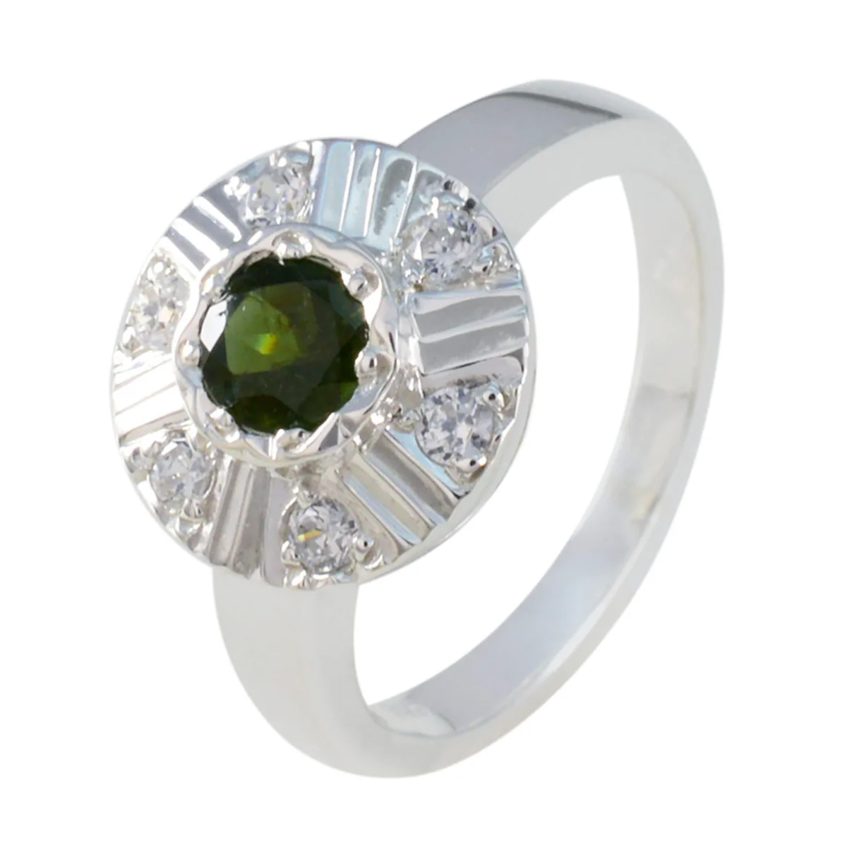 Tourmaline Halo Indian Sterling Silver multicolor Gemstone Featherlight Glamorous Ring Jewellery - Image 2