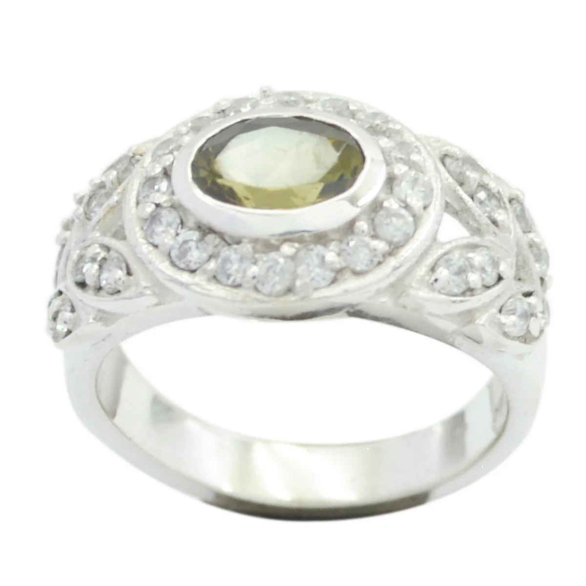 Tourmaline Halo Indian Sterling Silver multicolor Gemstones Classic Modern Ring Jewellery