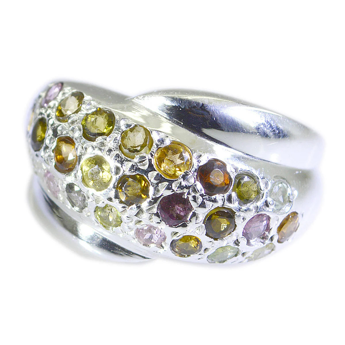 Tourmaline multiple Egyptian 92.5 Silver multicolor Gemstone Essential  Abstract Ring Jewellery - Image 3