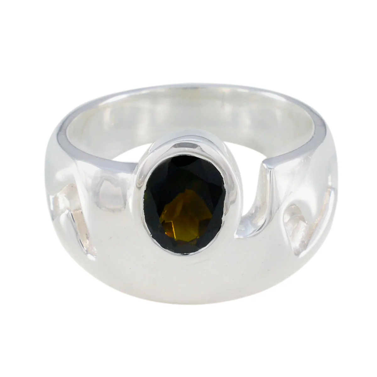 Tourmaline Solitaire German Silver multicolor Gemstone Essential  Cultural Ring Jewelry