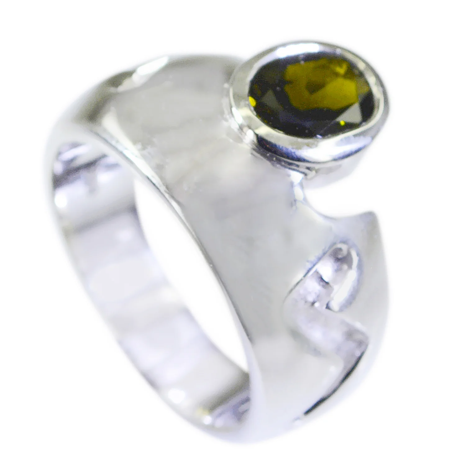 Tourmaline Solitaire German Silver multicolor Gemstone Essential  Cultural Ring Jewelry - Image 3