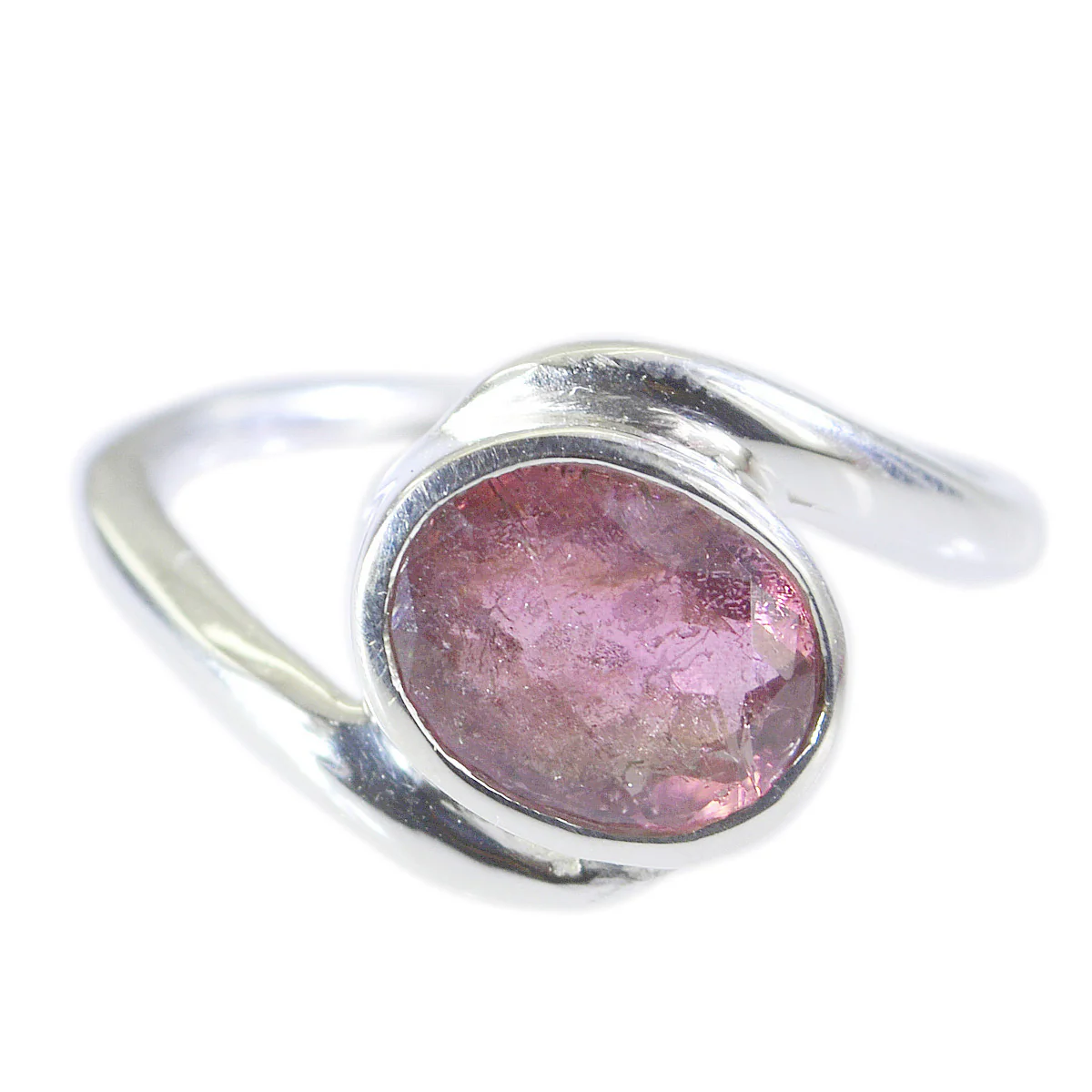 Tourmaline Solitaire Indian 92.5 Silver multicolor Gemstone Minimal Modern Ring Jewelry - Image 2
