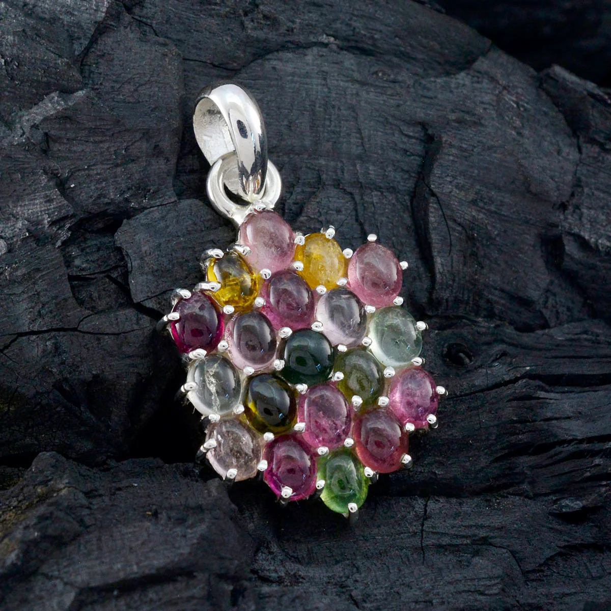 Tourmaline Tiny American Silver multiple Ella Abstract multicolor Pendant Jewelry - Image 3