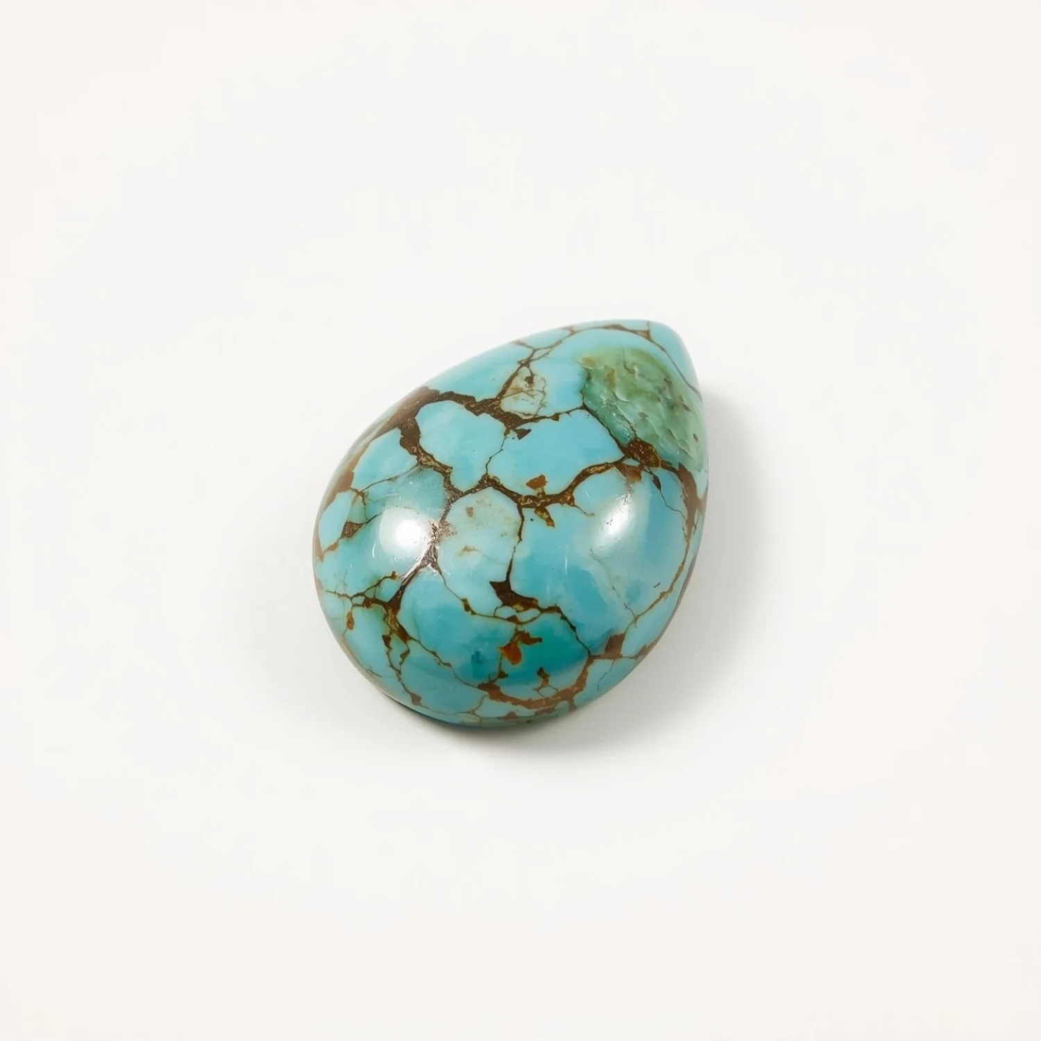 Turquoise 1PC Medium 7x10 MM Pear Cabochon Blue Genuine semi Precious Loose Gemstones - Image 2