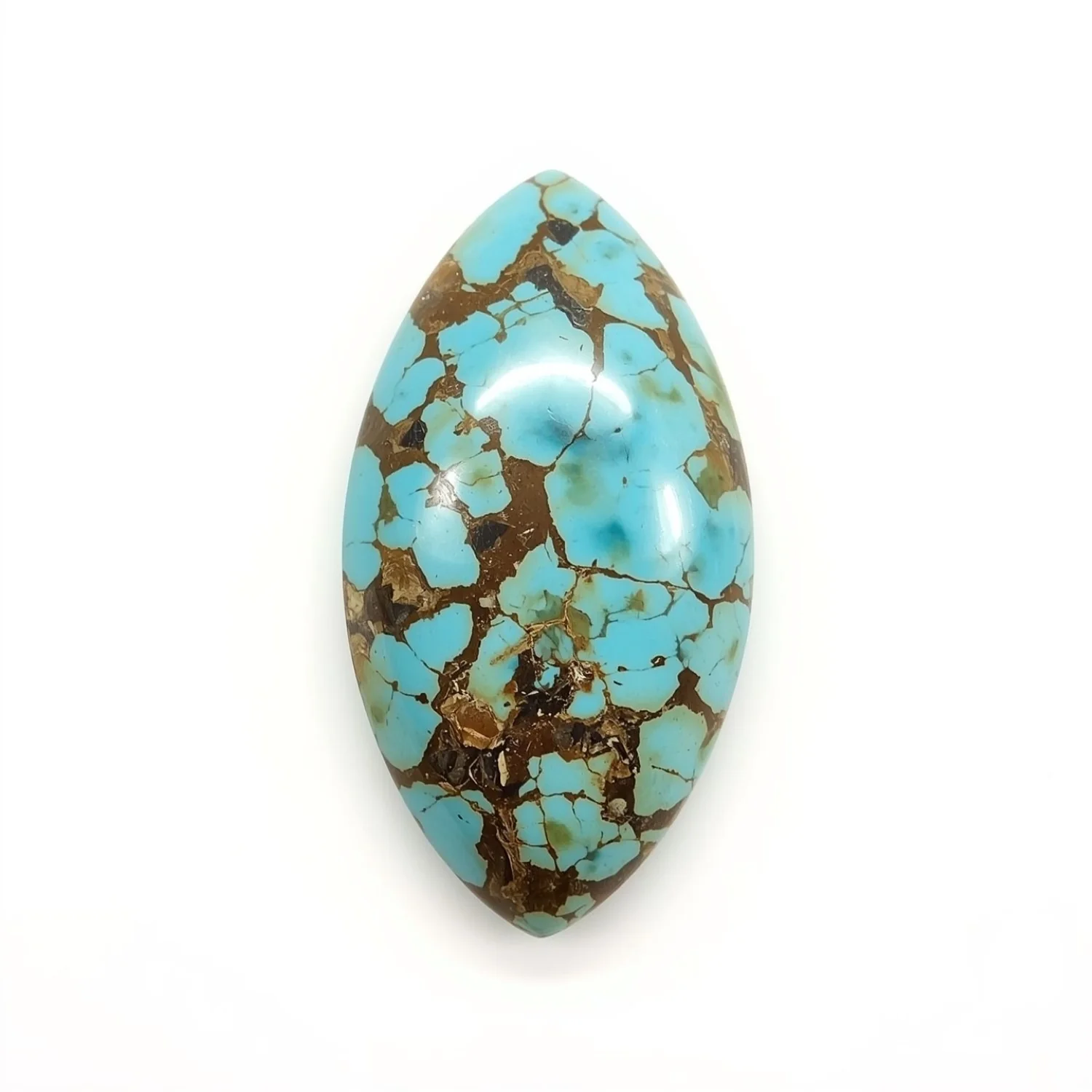 Turquoise 1PC Medium 7x14 MM Marquise Cabochon Blue Shine semi Precious Precious Gemstone