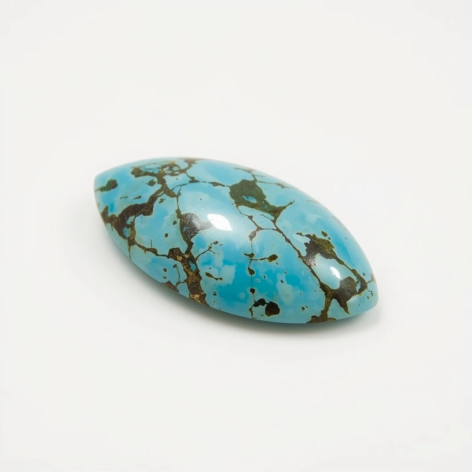 Turquoise 1PC Small 6x12 MM Marquise Cabochon Blue Lustrous semi Precious Semi Precious Gemstone - Image 2